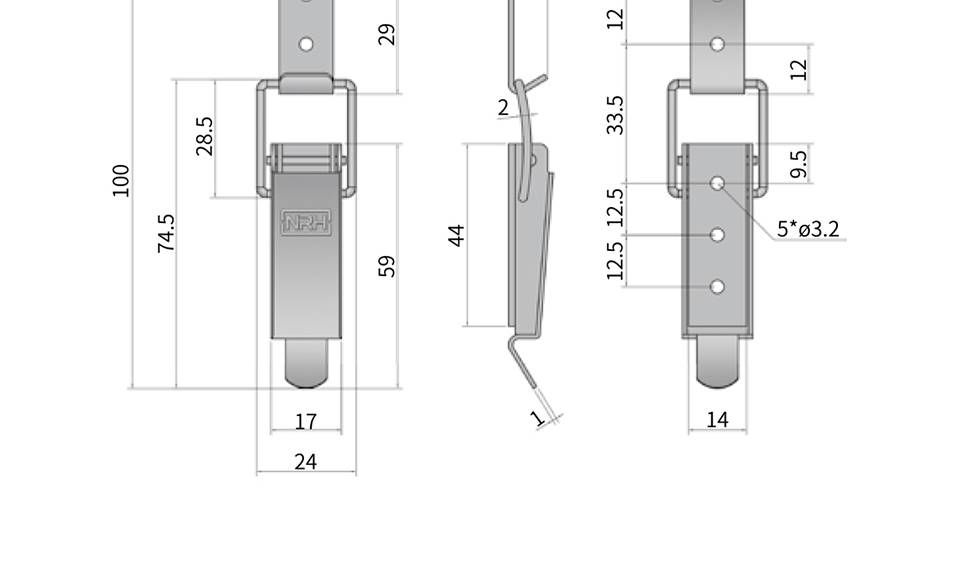 不锈钢、铁长型搭扣_装备运输箱搭扣锁_5415-75