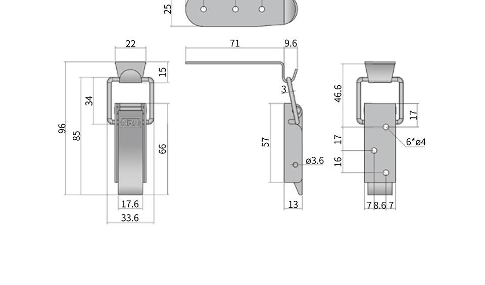 长型搭扣_彩锌铁搭扣_工具箱搭扣_空投箱搭扣锁 5403-83-4