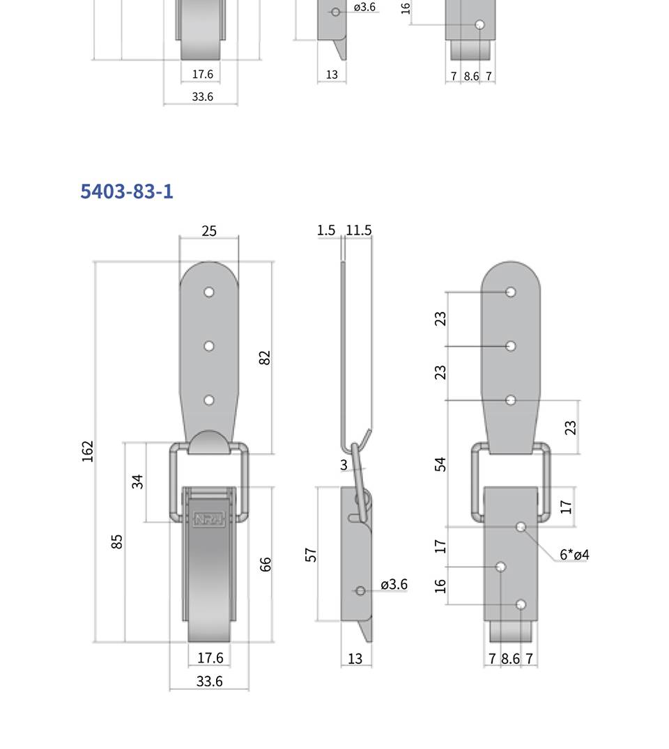 长型搭扣_滚塑箱军用箱搭扣锁_彩锌铁搭扣5403-83