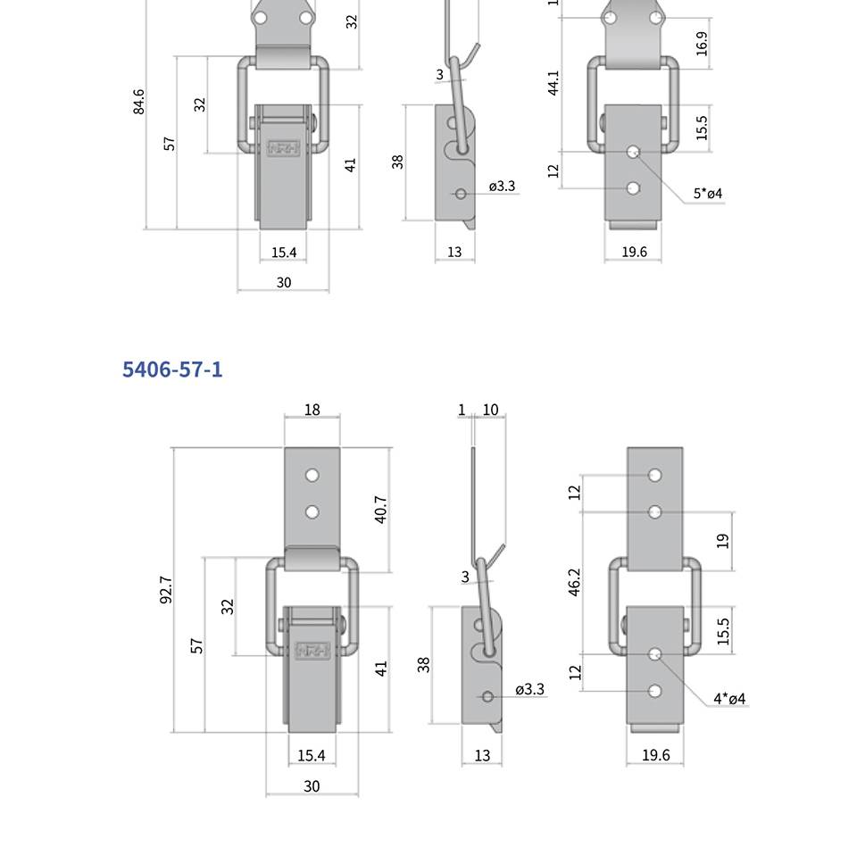 长型搭扣_箱体搭扣锁_机械设备铁搭扣5406-57-2