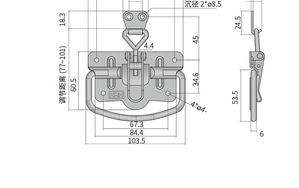 拉手扣_304不锈钢拉手扣_医疗性锁扣5203-100