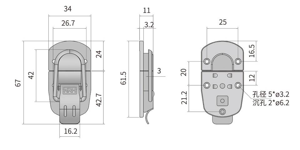 箱扣_工具箱箱扣_仪器箱搭扣6433-67