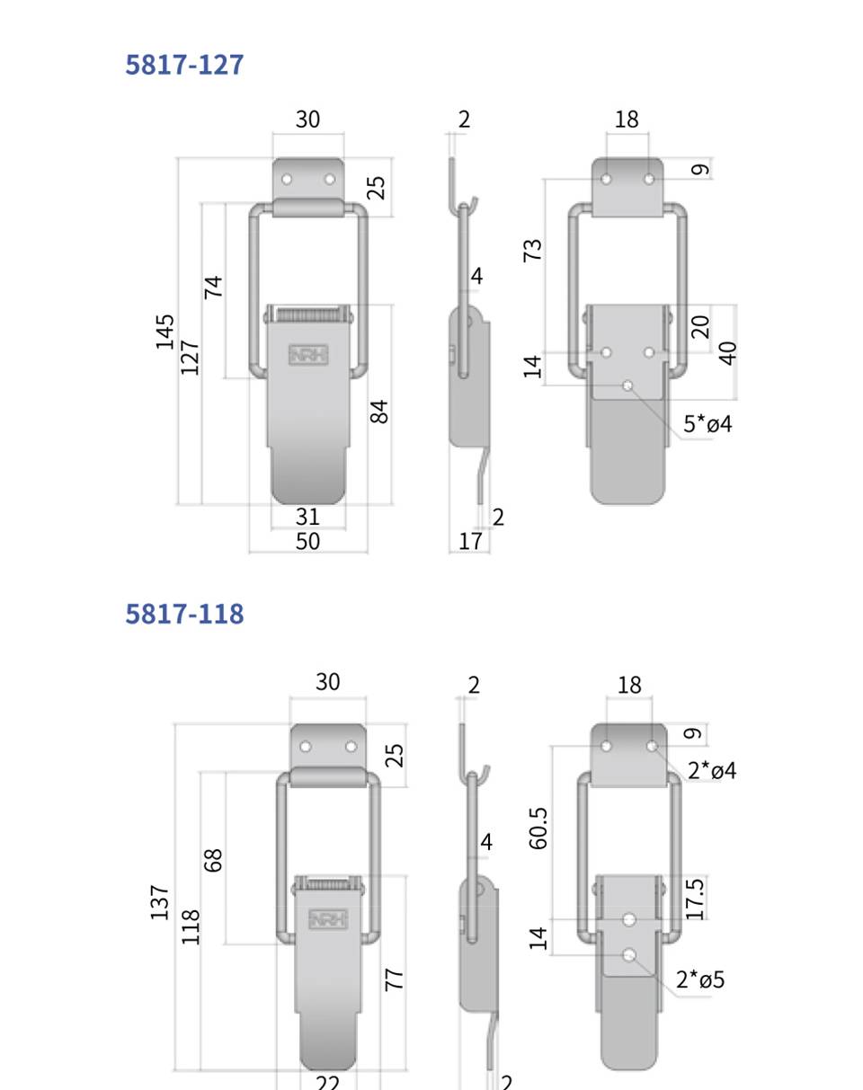 异形搭扣_电气柜门锁扣_搭扣锁系列5817-118