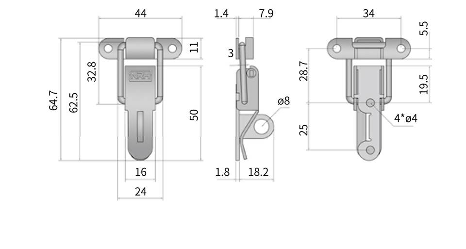 异形搭扣_工业吸尘器锁扣_工业用快速夹紧搭扣5829-62k