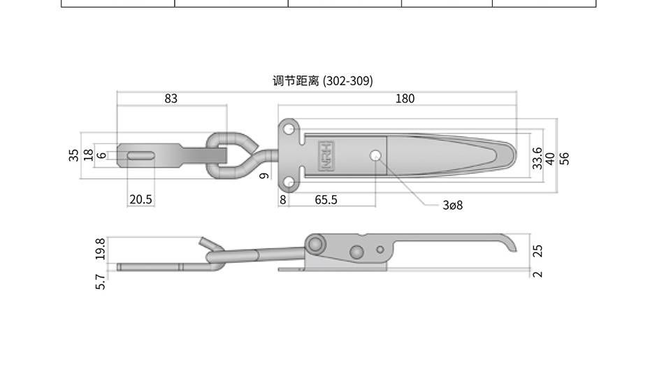 调节搭扣_船舶调节搭扣_重型搭扣锁扣5617-302